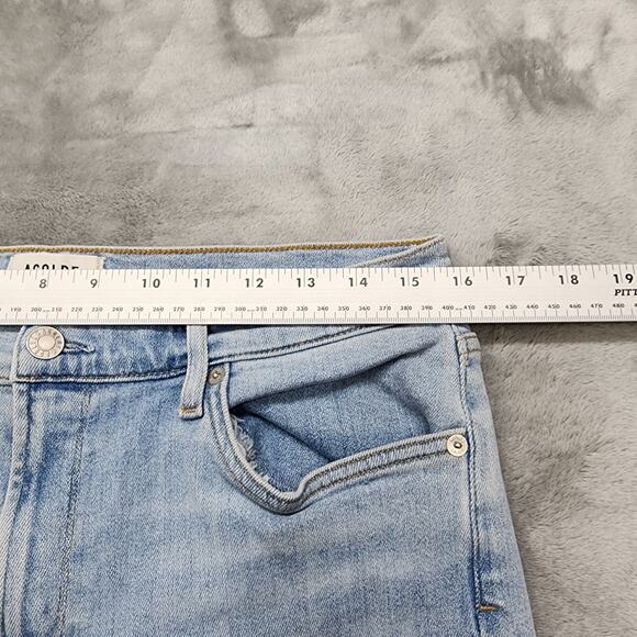 AGOLDE Jeans Womens 32 Blue Light Wash Sophie Raw Hem High Rise Crop Skinny - Picture 9 of 13